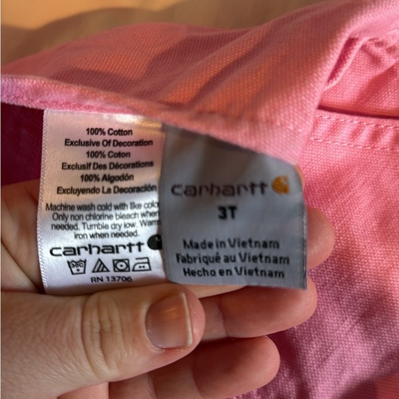 Carhartt Kids Bright Pink Overalls - Picture 3 of 5